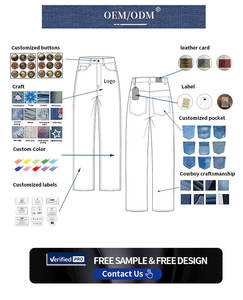 <span class=keywords><strong>Jeans</strong></span> Larghi da <span class=keywords><strong>Uomo</strong></span> YUCE in Denim Azzurro con Motivo Whisker sul Retro, Streetwear con Logo Personalizzato, Pantaloni Casual Utility - Product Image 6