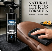 Nettoyant Cuir pour Intérieur de Voiture, Nettoyant Sièges, Éliminateur de Taches Tenaces sur Cuir, Formule Naturelle Agrumes, Détail et Entretien