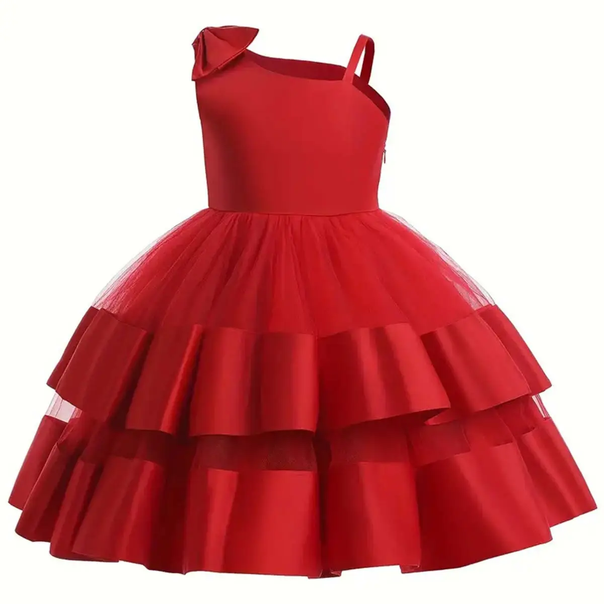 Birthday Baby Dress Little Girls Princess Dresses Christmas Wear Pompadour bow dress Children's Baby Gown clothing
