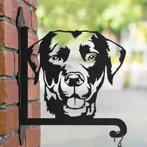 Özel bahçe metal kanca özel lazer kesim desenleri köpek desenleri