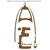 Tapis de pont en mousse EVA imitation teck pour plateforme de bain et cockpit de bateau, style SeaDek MarineMat, auto-adhésif, 2000 Cranchi 39 Endurance