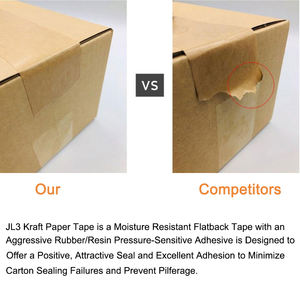 Fabricant JL3 Vente en gros de ruban adhésif écologique kraft activé par l'eau rouleau Jumbo marron avec logo ruban de papier kraft gommé réinfocé - Product Image 5