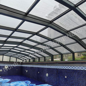 طقم حمام سباحة من الألومنيوم قابل للسحاب كهربائي حديث ، طقم غرفة شمسية من الزجاج المقسى ، حمامات سباحة خارجية ، إطار من سبائك الألومنيوم كوة - Product Image 3