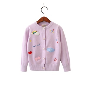 Suéter para Niñas, Producto de China, Suéter Cárdigan de Punto Suave de Color Sólido para Niños, Tejido a Máquina - Product Image 5