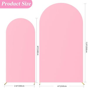 HAOCHENG-Couvre Arc Ajusté en Spandex Rose, Couverture de Toile de Fond <span class=keywords><strong>Chiara</strong></span>, <span class=keywords><strong>D</strong></span>écoration de Fête <span class=keywords><strong>d</strong></span>'Anniversaire de Mariage, 6/6.6 /7.2FT - Product Image 3