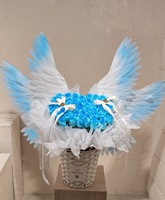 LIHUAYI 520 Accessoires de Bouquet Ailes d'Ange en Plastique pour Décoration Florale d'Ambiance, Idéal pour Fêtes et Événements