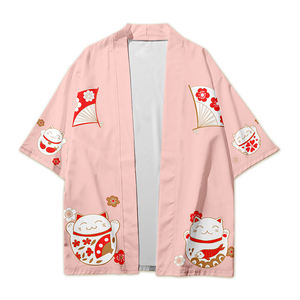 Mode japonaise Harajuku, kimono d'anime pour hommes et femmes, <span class=keywords><strong>Obi</strong></span>, vêtements asiatiques, cardigan samouraï, chemisier Haori - Product Image 1