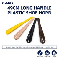Chausse-pied en plastique écologique à manche extra long de 49 cm, facile à nettoyer, pour personnes âgées, hôtels et usage domestique, 4 couleurs