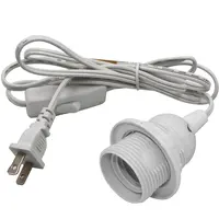 Conjunto de cable de lámpara de sal E27, interruptor de encendido/apagado, lámpara colgante, color negro, certificado por EE. UU., E27