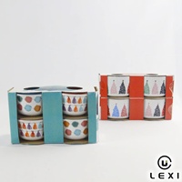 Ensemble de 4 bols en céramique bohèmes à pompons et franges, blancs et colorés, décoratifs, pour desserts, pour la maison, la cuisine, le comptoir, la table et les fêtes