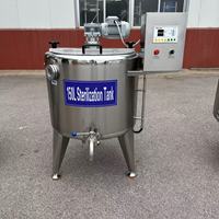 Pasteurisateur de lait au gaz naturel 100L-1000L, machine de refroidissement et d'emballage pour la pasteurisation du lait