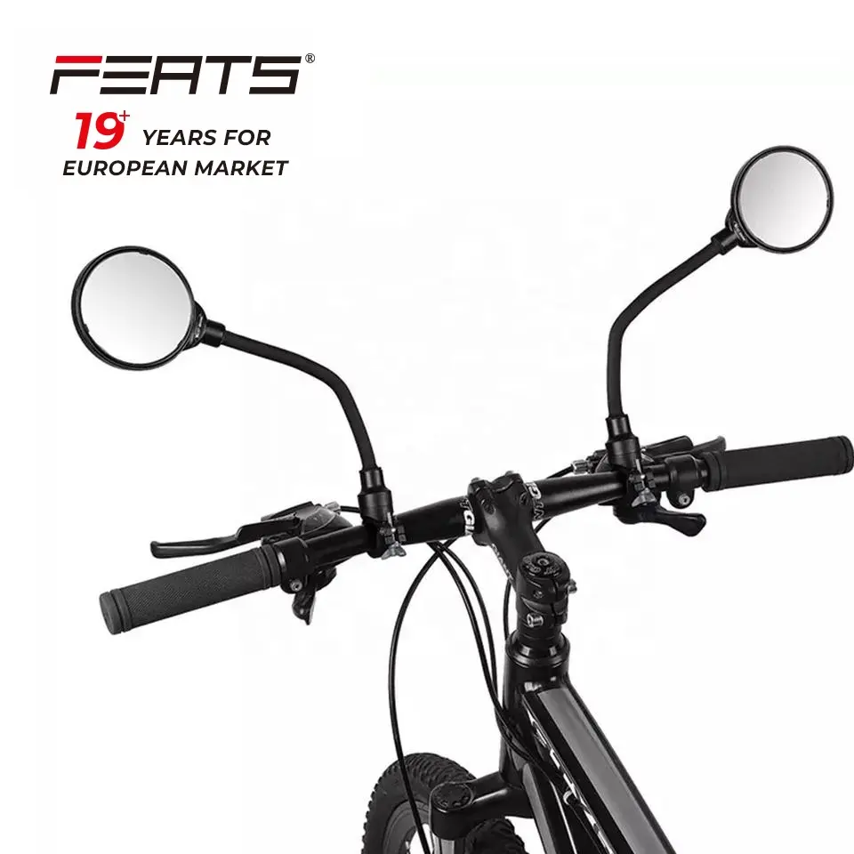 FERTS 9cm Diameter LENS 360 Degree Rotating Angle-adjustable Rear View Bicycle Motorcycle Handlebar Mirror