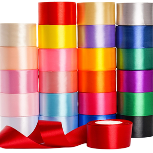 Pita Satin Grosgrain Satu Sisi Lebar Sesuai Pesanan 100% Poliester Daur Ulang 200m/gulung untuk Hadiah Natal & Keperluan Dekoratif - Product Image 1