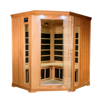 Sauna d'angle infrarouge à spectre complet pour 3-4 personnes, idéal pour la gym et le spa
