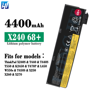 แบตเตอรี่แล็ปท็อปแท้รุ่นใหม่ X240 68+ 11.1V 48Wh สำหรับ Lenovo ThinkPad X240 T440 T440S T550 K2450 T470P L450 <span class=keywords><strong>W550</strong></span> - Product Image 2