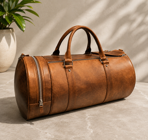 Sac de voyage en cuir de veau pleine fleur, sac de voyage rustique pour affaires - Product Image 4