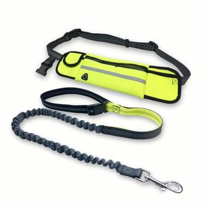 Elastik ayarlanabilir çift Bungee köpek tasmaları yastıklı bel su geçirmez çanta eller serbest köpek tasma koşu için - Product Image 1