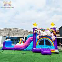 Offre Spéciale : Combo Château Gonflable Gamer Level Up - Toboggan Aquatique/Sec Gonflable pour Enfants, Usage Commercial, Capacité 200KG, Installation Facile