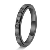 Koreanischer, kleiner, schicker Damen-Schmuck aus Edelstahl in Diamantform, 3 mm breit, mit drehbarem Ring – süß und charmant