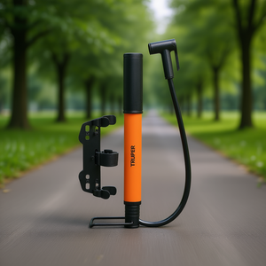 Bomba de Bicicleta Manual Truper Mini, 60 PSI, Herramienta de Inflado de Neumáticos con Adaptador de Boquilla para Ciclismo, Construcción de Plástico, Diseño Portátil - Product Image 2