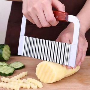 Cortador de Patatas Ondulado de Acero Inoxidable K1035 para Patatas Fritas, Verduras y Frutas, Cuchillo Ondulado para Patatas, Picador de Patatas, Máquina para Hacer Patatas Fritas - Product Image 1