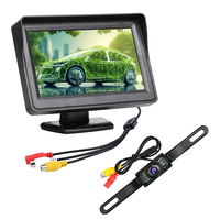 Caméra de recul pour plaque d'immatriculation 4.3 "avec vision nocturne-Système de recul étanche 12V pour voiture SUV Van Aide au stationnement