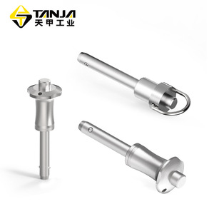Tête de bille à dégagement rapide TANJA en acier inoxydable 303 avec ressort, goupille de sécurité indexable, usage général - Product Image 1