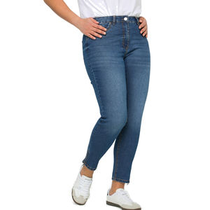 Jeans skinny taille haute pour femmes en denim extensible, coupe ajustée, longueur cheville et silhouette lisse et sculptée - Product Image 1
