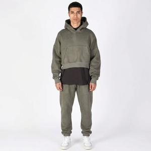 Fabricants de vêtements 500gsm qualité recadrée bodyfit sweat à capuche poids lourd surdimensionné pull sur sweats à capuche - Product Image 1