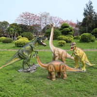Sculpture de dinosaure simulée en fibre de verre, faite à la main, résistante aux hautes températures, pour aménagement paysager extérieur, aires de jeux et espaces résidentiels
