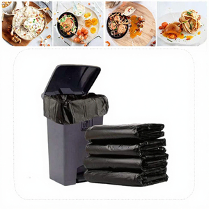 Sacs poubelles noirs en PE 60x80 cm/80x100 cm/90x100 cm à fond carré, robustes, thermosoudés, jetables, impression offset - Product Image 3