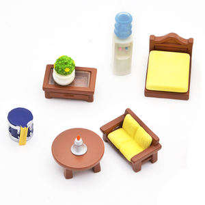 Juguetes de simulación para preescolares: Muebles de casa de muñecas en miniatura de madera, resina y plástico, color rosa, DIY - Product Image 5