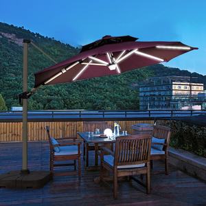 Al aire libre Bluetooth Audio Roma Paraguas Impermeable Cantilever Jardín Playa Patio Sol Lona Sombrilla Paraguas de aluminio <span class=keywords><strong>Re</strong></span> - Product Image 1