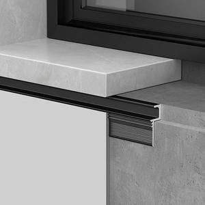 Bandes de bord en aluminium anti-fissuration profil d'écart d'ombre <span class=keywords><strong>profilé</strong></span> en aluminium pour garniture de <span class=keywords><strong>carrelage</strong></span> en métal en pierre de <span class=keywords><strong>seuil</strong></span> de fenêtre - Product Image 2