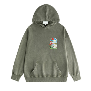 Sweat à capuche de luxe pour homme en tissu éponge français, collection Casa Blanca, 100 % coton, imprimé motif fruit vintage emblématique - Product Image 2