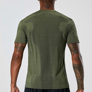 Camiseta de cuello redondo de rendimiento de gran tamaño para hombre, de secado rápido Deportiva <span class=keywords><strong>Ropa</strong></span>, estampado, entrenamiento deportivo de manga corta sólido - Product Image 2