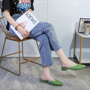 Sandalias planas de verano para mujer, punta cuadrada, tacón bajo, antideslizantes, zapatos informales sin cordones - Product Image 3