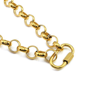 Acier inoxydable 316L grande chaîne Rolo large collier ras du cou avec mousqueton fermoir serrure bricolage <span class=keywords><strong>cercle</strong></span> chaîne collier résultats de bijoux - Product Image 4