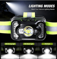 Lampe de poitrine 700LM à double sangle avec capteur de mouvement, gradation progressive, mémoire et fixation magnétique pour la course nocturne et le camping