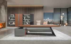 Hiện đại điều hành nội thất văn phòng sang trọng phong rắn gỗ trắng MDF bàn chuyển đổi cho người quản lý CEO bàn văn phòng 10 năm - Product Image 2