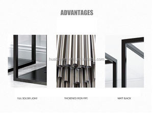 Huabaixin Simple fer magasin de vêtements présentoir sur pied étagères suspendues latérales pour hommes vêtements pour femmes en fer forgé - Product Image 5