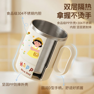Joli gobelet à bain de bouche en acier inoxydable 304, design de dessin animé, pour le nettoyage buccal familial - Product Image 4