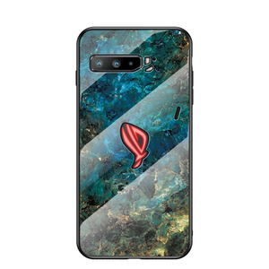Étui de téléphone portable en <span class=keywords><strong>verre</strong></span> <span class=keywords><strong>trempé</strong></span> souple à <span class=keywords><strong>motif</strong></span> marbre de luxe pour Asus Rog Phone 3 Rog3 Rog 3 ZS661KL - Product Image 1