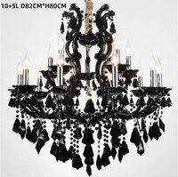 Lustre moderne européen en cristal K9 pour la maison et l'hôtel, noir rouge, villa Maria Theresa, luminaire suspendu pour salon, chambre à coucher