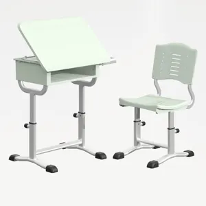 YJモダンハイトエロゴミック教室シングルスクールアートデスクと椅子セット販売用