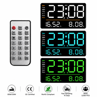 Jam Dinding Digital LED Layar Besar Minimalis Nordik dengan Remote Control, Tampilan Hitung Mundur Hari, Suhu, dan Kelembapan, OEM ODM