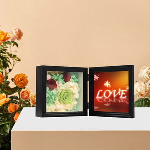 <strong>White</strong> Preserved Fresh Flower <strong>Frame</strong> <strong>Square</strong> 7*7" Shadow Box <strong>Frame</strong> for Flower Valentine's Day Souvenir Gift for Lover - Product Image 5