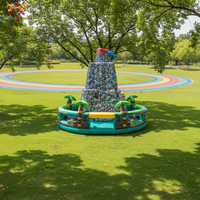 Parcours d'obstacles gonflable commercial unisexe avec toboggan, château en PVC, mur d'escalade et trampoline, capacité 300 kg, taille personnalisable, motif animal