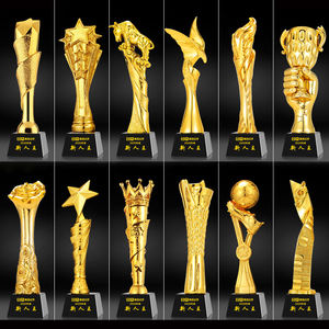 ถ้วยรางวัลคริสตัลเรซินแผ่นเหล็กสีทองสำหรับเล่นกีฬาของที่ระลึกประจำปีบริษัทสั่งทำได้โดยตรงจากโรงงาน - Product Image 4