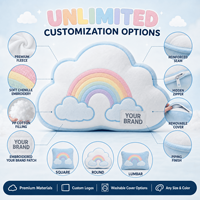 Coussin en peluche personnalisé Nuage arc-en-ciel, Animal en peluche, Jouet doux, Mascotte, OEM ODM, Décoration intérieure, Cadeau, Fabricant, Vente en gros, Usine, Personnalisation